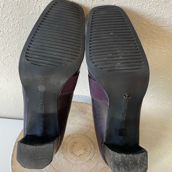 Liz Baker Dark Purple Leather Chunky Heels Size 6.5M EUC - Picture 6 of 6